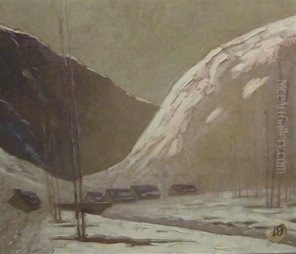 Paysage De Montagne Oil Painting by Charles Boutheon