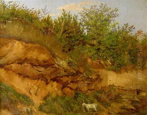 Landschaft (study) Oil Painting by Traugott Schiess