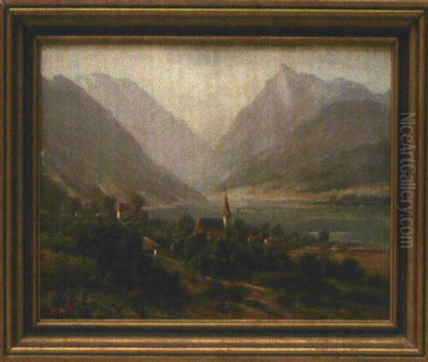 Blick Uber Den Schliersee Oil Painting by Robert (August Rudolf) Schietzold