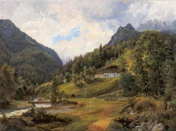 Eingang In Den Wimbach Oil Painting by Anton Schiffer