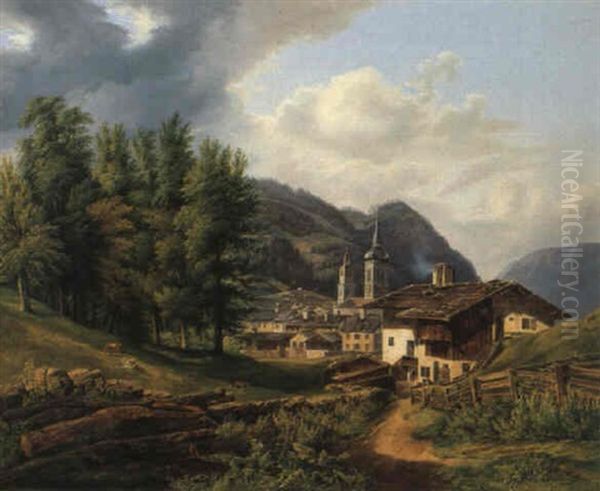 Matrei Am Brenner Oil Painting by Anton Schiffer