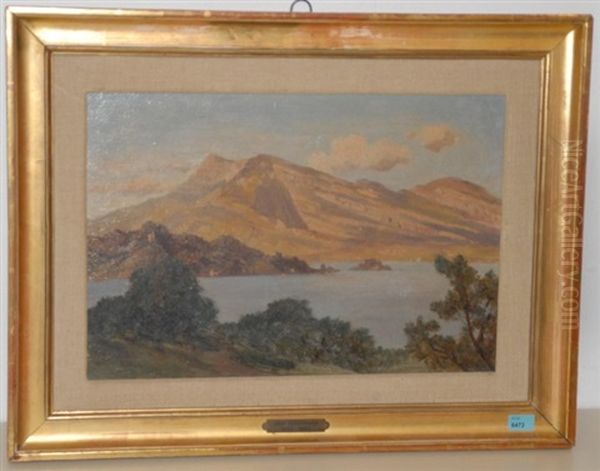 Landschaftsstudie Am Vierwaldstattersee Oil Painting by Jost Joseph Niklaus Schiffmann