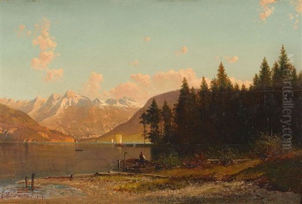 Partie Am Vierwaldstattersee Oil Painting by Jost Joseph Niklaus Schiffmann