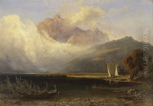 Vierwaldstattersee Mit Pilatus Oil Painting by Jost Joseph Niklaus Schiffmann