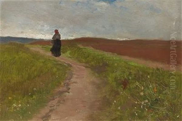 Dark Path Oil Painting by Jacob Schikaneder