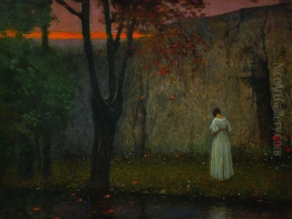 The Autumn Alpenglow Oil Painting by Jacob Schikaneder