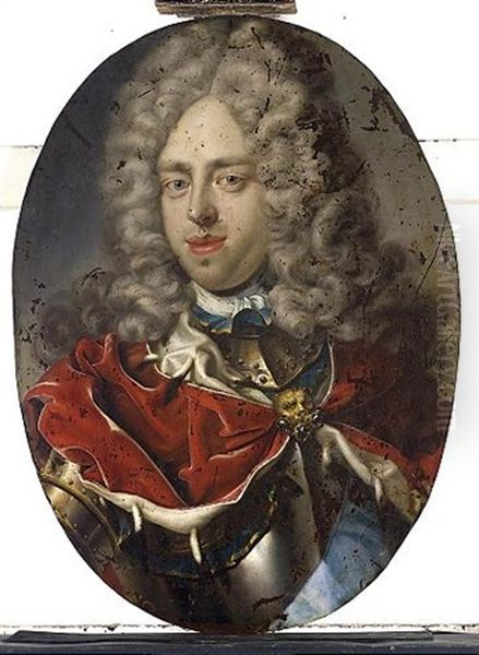 A Portrait Of Charles Vi Of Austria, Emperor Of The Holy Roman Empire Oil Painting by Christian Schilbach