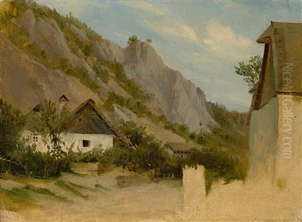 Landscape Study Oil Painting by Johann Heinrich Schilbach