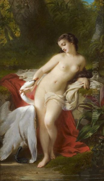 Leda Et Le Cygne Oil Painting by Charles Edouard Boutibonne