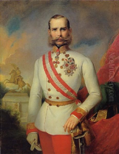 Kaiser Franz Joseph I. Von Osterreich Oil Painting by Friedrich Schilcher