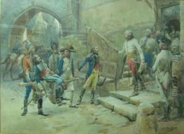 Le Transport Du General Moreau Oil Painting by Paul Emile Boutigny