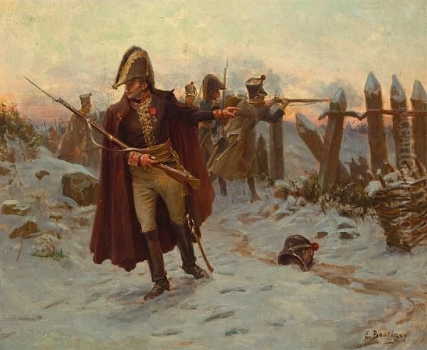 Marshal Ney's Retreat From Russia Oil Painting by Paul Emile Boutigny