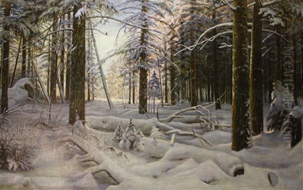 Paysage Enneige Oil Painting by Andrej Nikolajevich Schilder