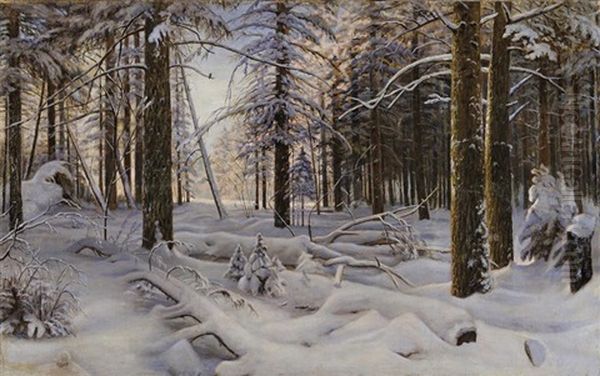 Foret Enneigee Oil Painting by Andrej Nikolajevich Schilder