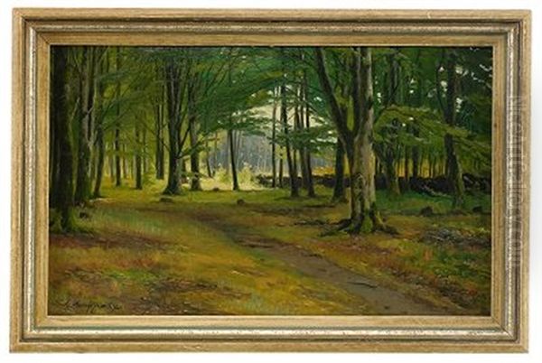 A Forest Glade Oil Painting by Andrej Nikolajevich Schilder