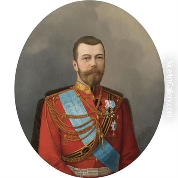 Portrait Of Tsar Nicholas Ii by Nikolai Gustavovich Schilder