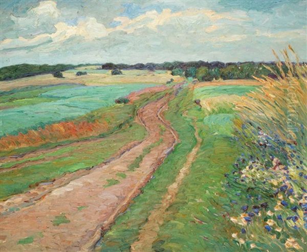 Sommerlicher Feldweg Auf Dem Weyerberg by Bertha Schilling