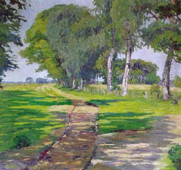 Sommerlicher Birkenweg In Der Wummeniederung by Bertha Schilling