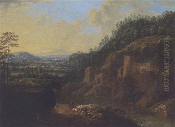 Gebirgslandschaft Oil Painting by Maximilian Joseph Schinagl