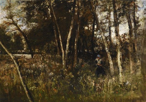 Near The Heustadelwasser, Vienna Oil Painting by Emil Jacob Schindler