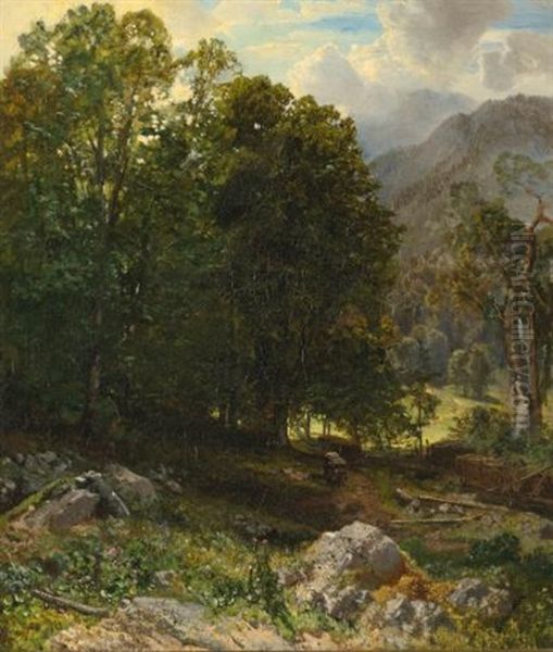 Aus Der Ramsau Oil Painting by Emil Jacob Schindler