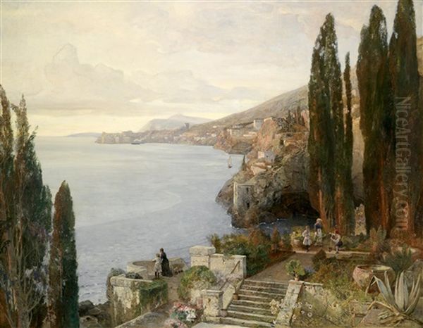 Blick Auf Ragusa Oil Painting by Emil Jacob Schindler