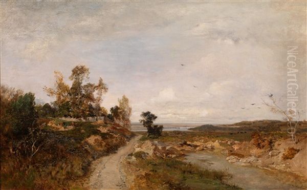 Herbstlandschaft An Der Unteren Donau Oil Painting by Emil Jacob Schindler