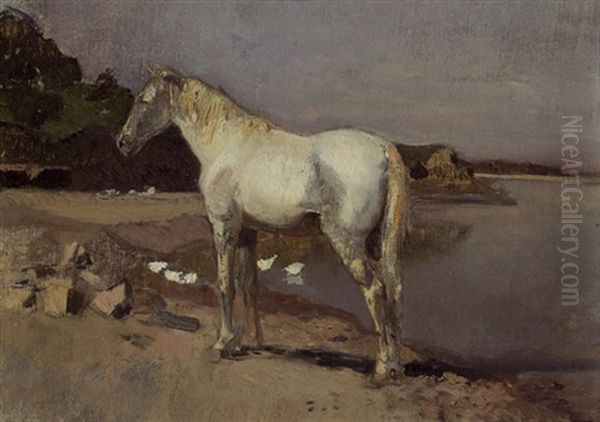 Pferd Oil Painting by Emil Jacob Schindler