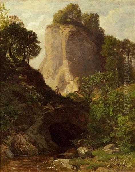 Waldige Schlucht Oil Painting by Emil Jacob Schindler