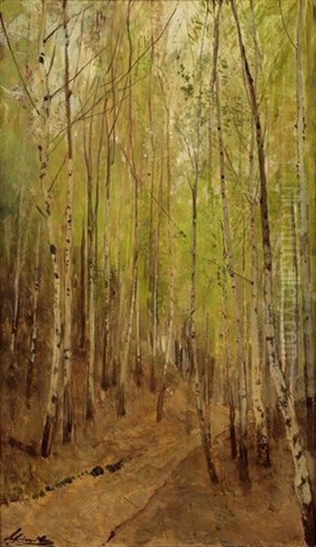 Birkenwald Oil Painting by Emil Jacob Schindler