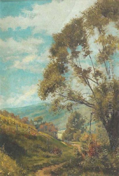 Landschaft Bei Plankenberg Im Wienerwald Oil Painting by Emil Jacob Schindler