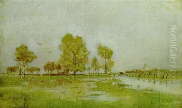 Sumpflandschaft Oil Painting by Emil Jacob Schindler