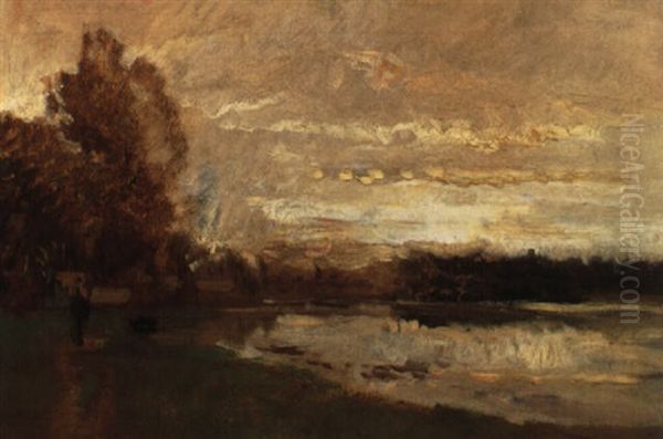 Fluslandschaft Oil Painting by Emil Jacob Schindler