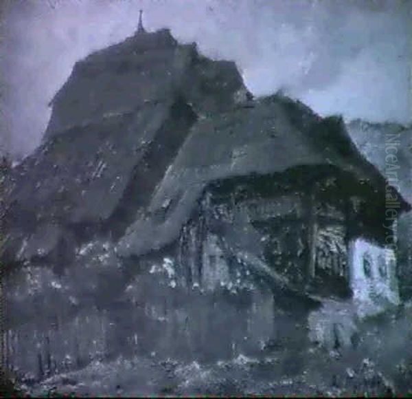 Bauernhaus In Landschaft Oil Painting by Emil Jacob Schindler