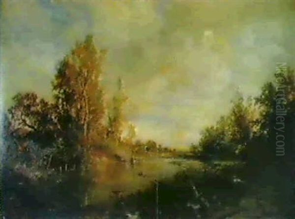 In Den Praterauen Oil Painting by Emil Jacob Schindler