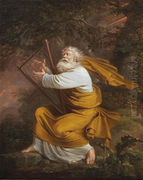 King David Oil Painting by Johann Josef Schindler