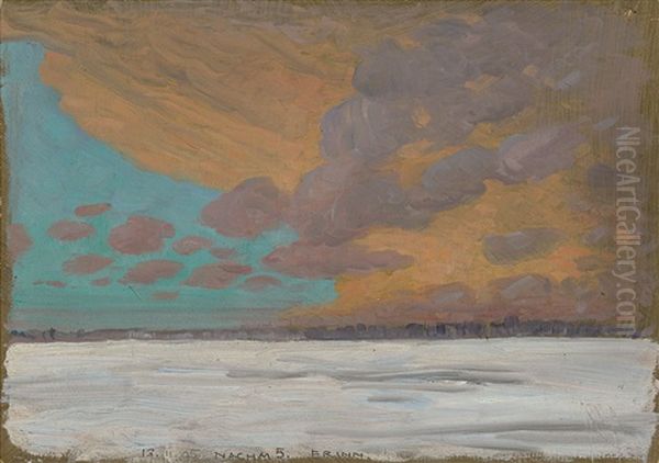 Cloud Study (afternoon At 5 O-clock, Memory) Oil Painting by Osmar Schindler