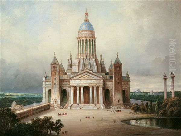 Architekturphantasie Oil Painting by Karl Friedrich Schinkel