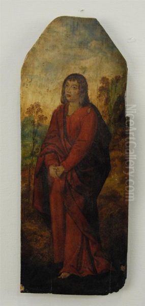 Saint In Landscape Oil Painting by Albrecht Bouts