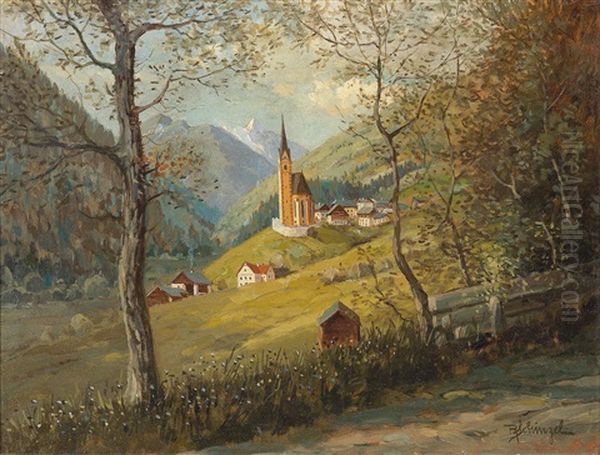 View Of Heiligenblut Oil Painting by Reinhart Schinzel