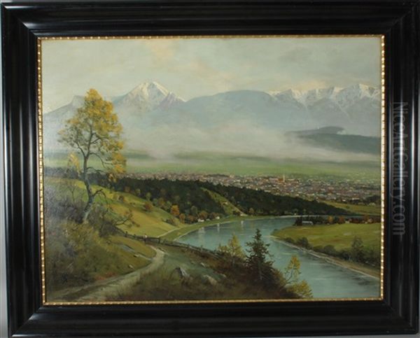 Villach Mit Mittagskogel Vom Wollanig Aus Oil Painting by Reinhart Schinzel