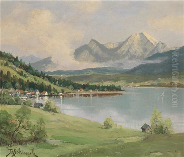 Faaker See Mit Mittagskogel Oil Painting by Reinhart Schinzel