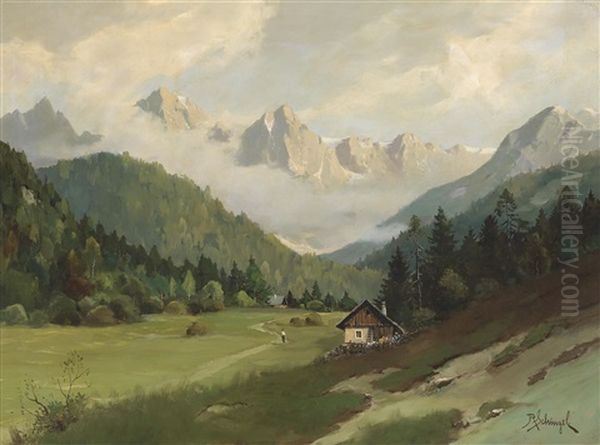 Die Verdatscha (karawanken) Im Bodental Bei Ferlach Oil Painting by Reinhart Schinzel