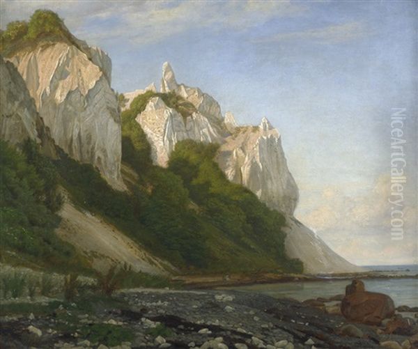 Ansicht Der Insel Mon Oil Painting by August Heinrich Georg Schiott