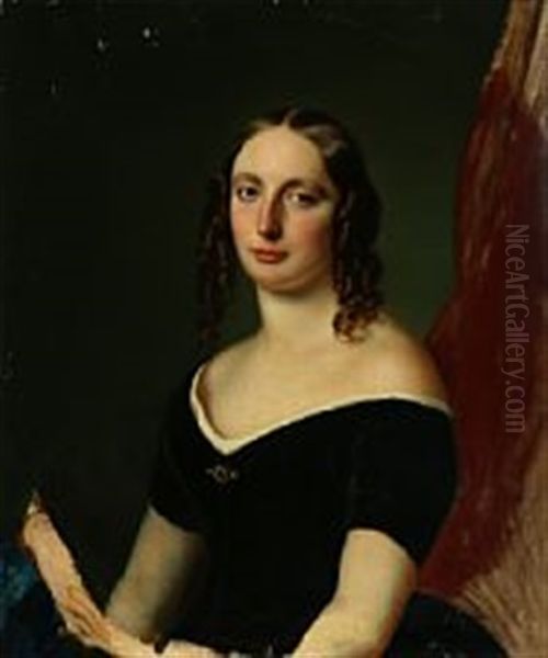 Portrait Of Sofie Schulin Oil Painting by August Heinrich Georg Schiott