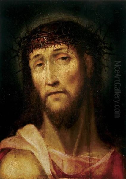 Christ Crowned Oil Painting by Albrecht Bouts