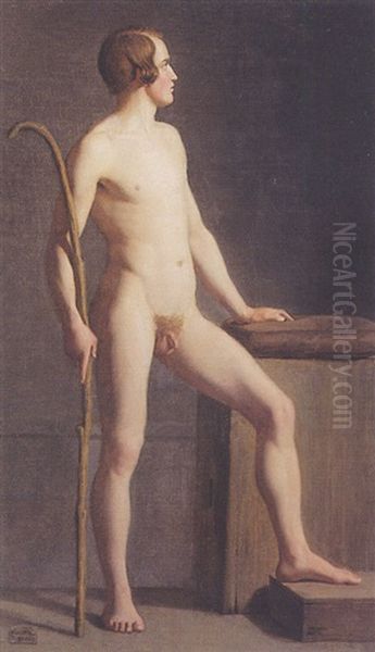 Academie De Jeune Homme Debout Oil Painting by August Heinrich Georg Schiott