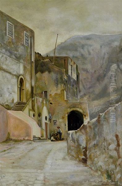 Capri Oil Painting by Niels Frederik Schiottz-Jensen