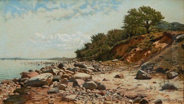 At The Baltic Sea Oil Painting by Niels Frederik Schiottz-Jensen