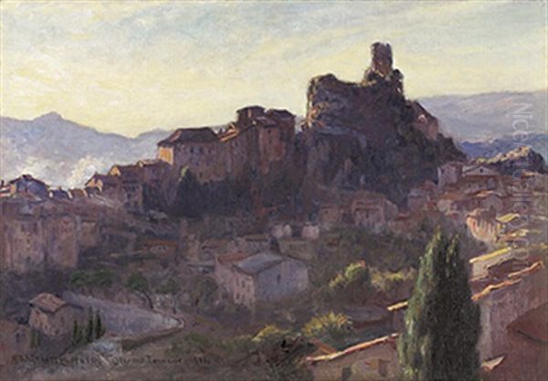 Olevano Romano Oil Painting by Niels Frederik Schiottz-Jensen